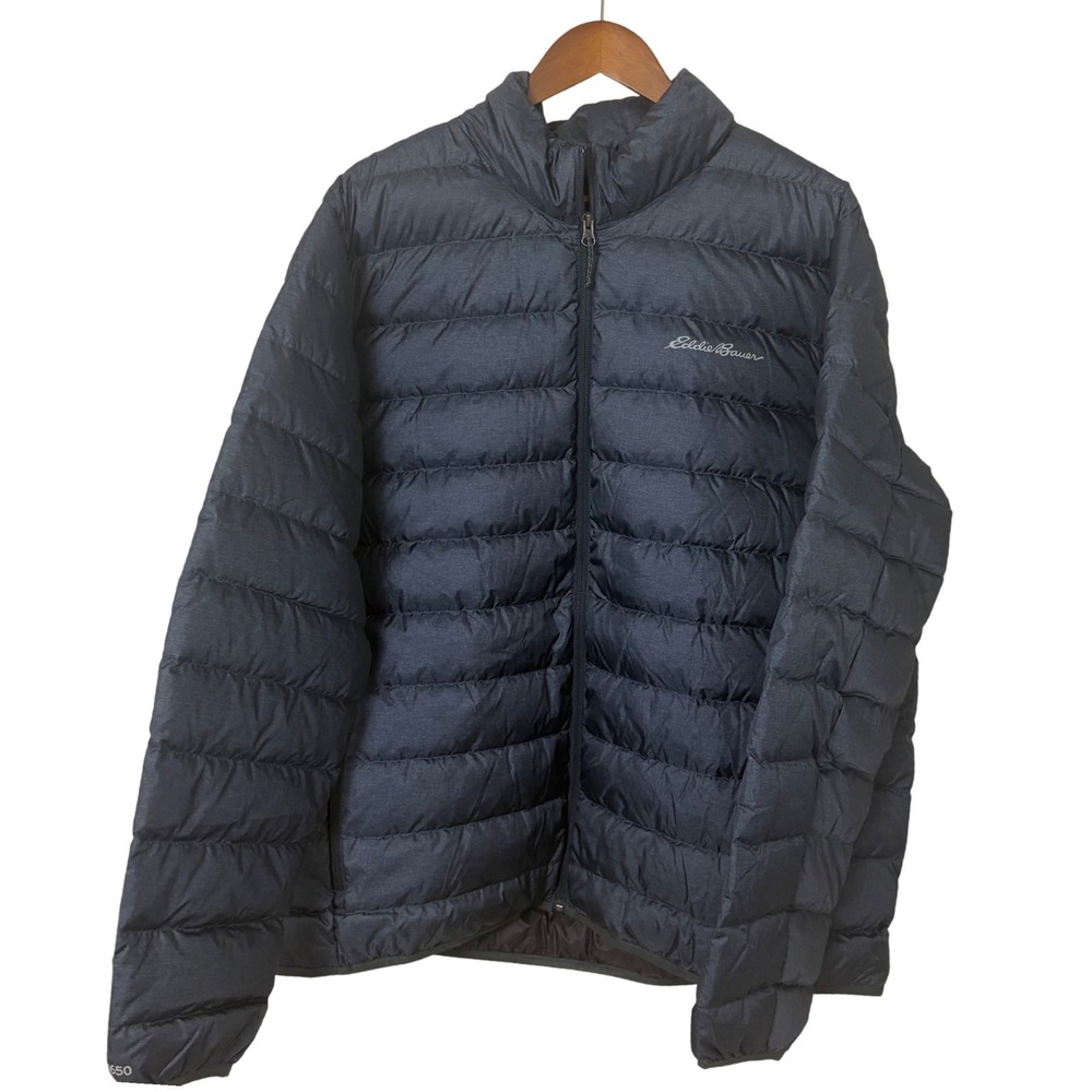 NWT Eddie Bauer CirrusLite Down Jacket Men 2XL Dark Gray Heather Puffer 650 Fill